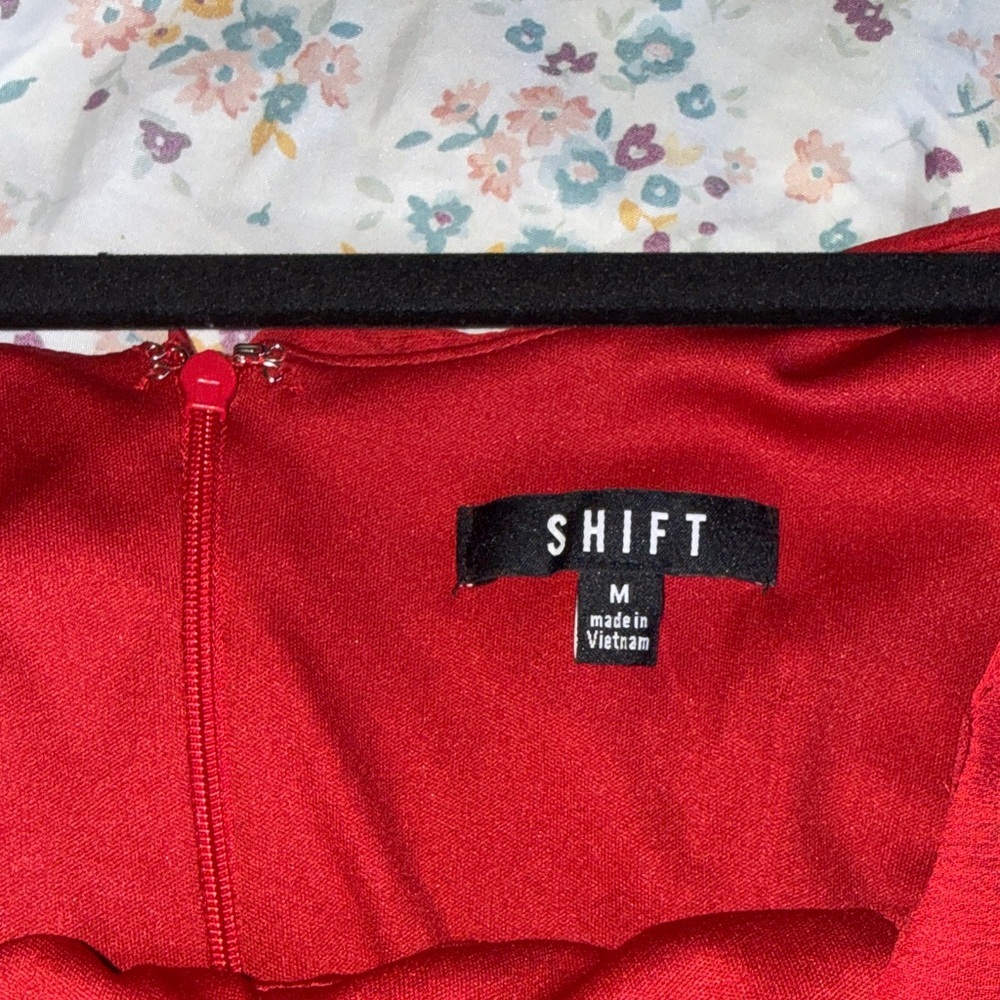 Red SHIFT Ruffle Fit-and-Flare Dress - Picture 2 of 8